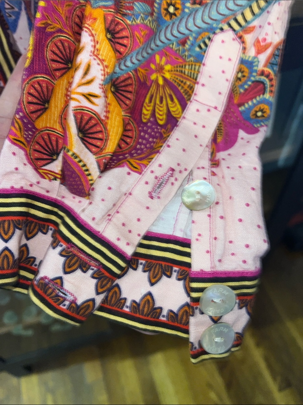 Farm Rio Anthropologie Colorful Tropical Bird Print Button-Up Blouse - NWOT - XL - Picture 6 of 17